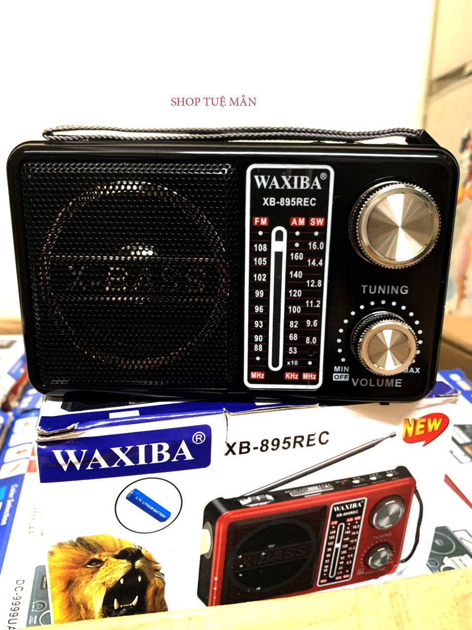 Đài FM Radio Waxiba XB-895 REC MẪU MỚI Nhất HỖ TRỢ THẺ NHỚ-USB-Đèn chiếu sáng -Hàng Chính Hãng