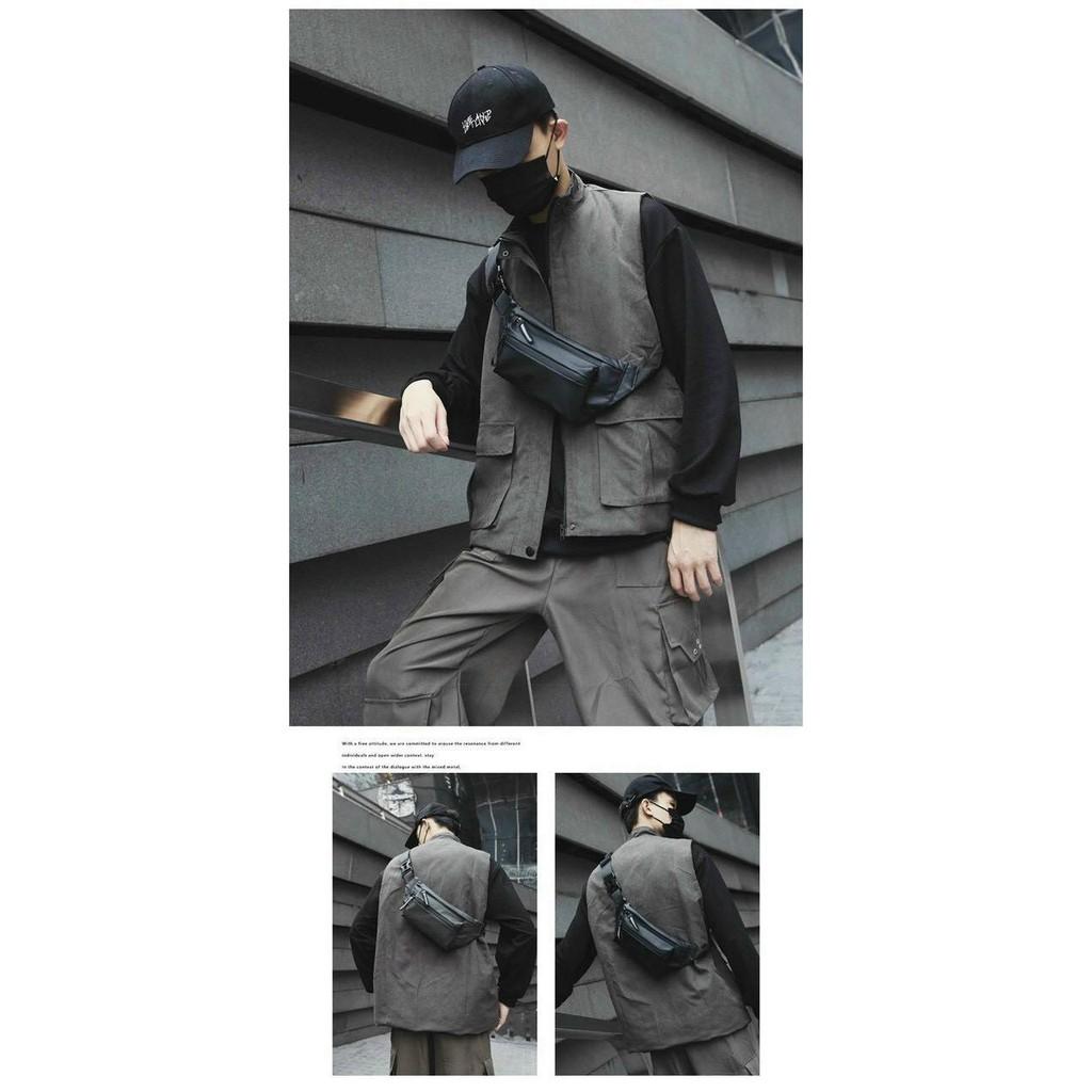 Túi Đeo Chéo Nam Unisex Thời Trang Chống Nước - Túi Bao Tử Dệt Trơn Trượt Nước Đeo Hông Lưng Bụng - BOSSMAN