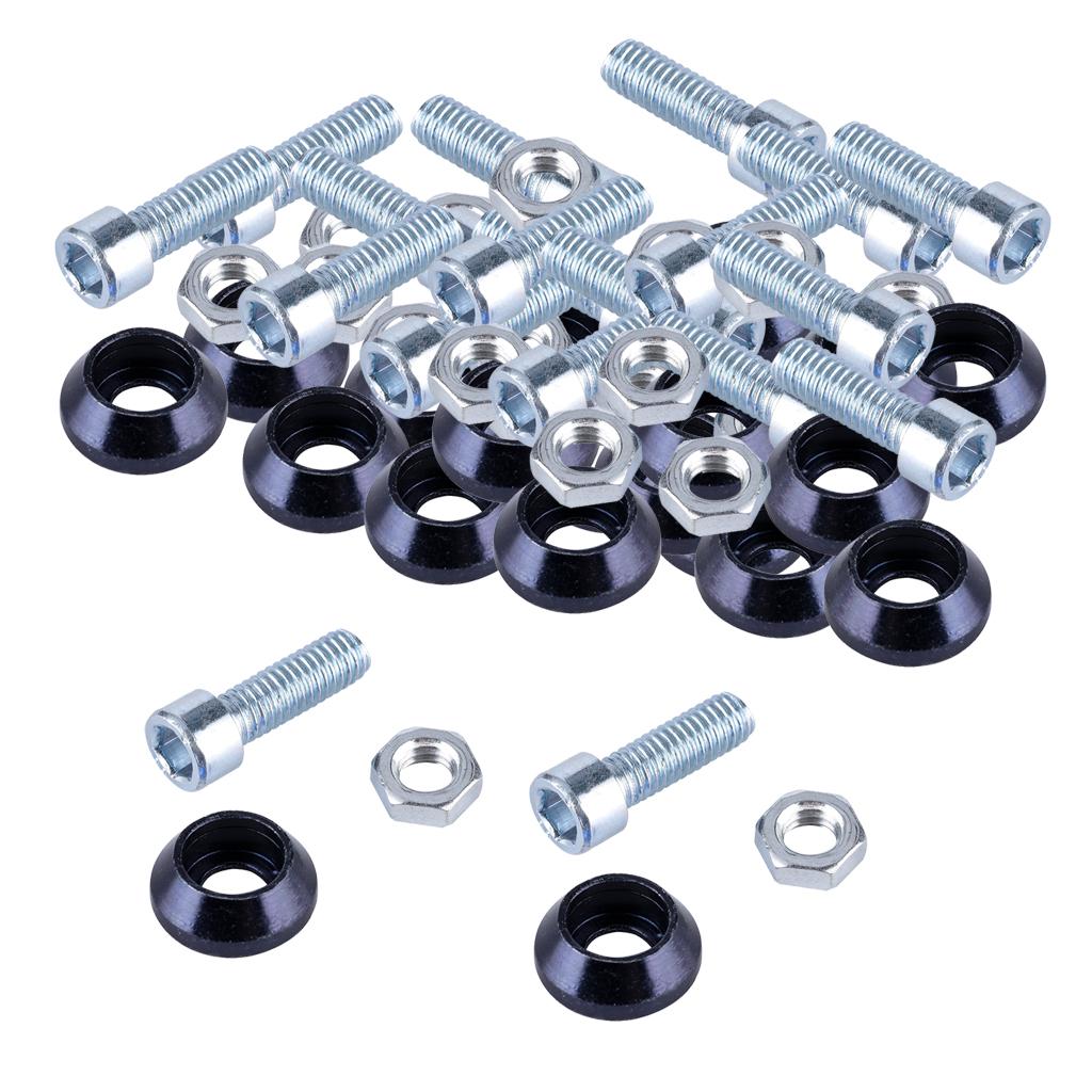 2x License Plate Frame Engine Bay Bumper Fender Screws Kit For Cars Black
