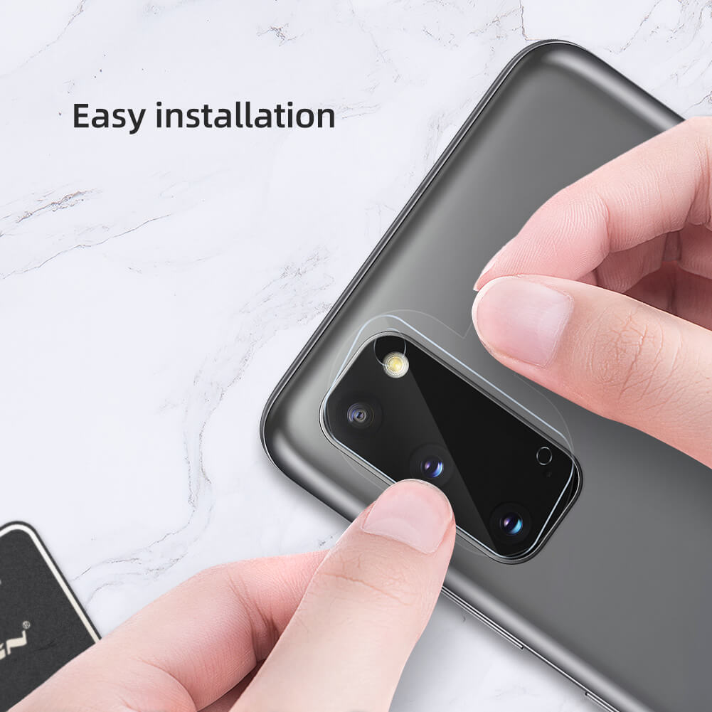 Bộ 2 Miếng dán kính cường lực camera Samsung Galaxy S20 mỏng 0.22mm hiệu Nillkin InvisiFilm độ cứng 9H chống vân tay không ảnh hưởng chất lượng ảnh chụp - Hàng nhập khẩu