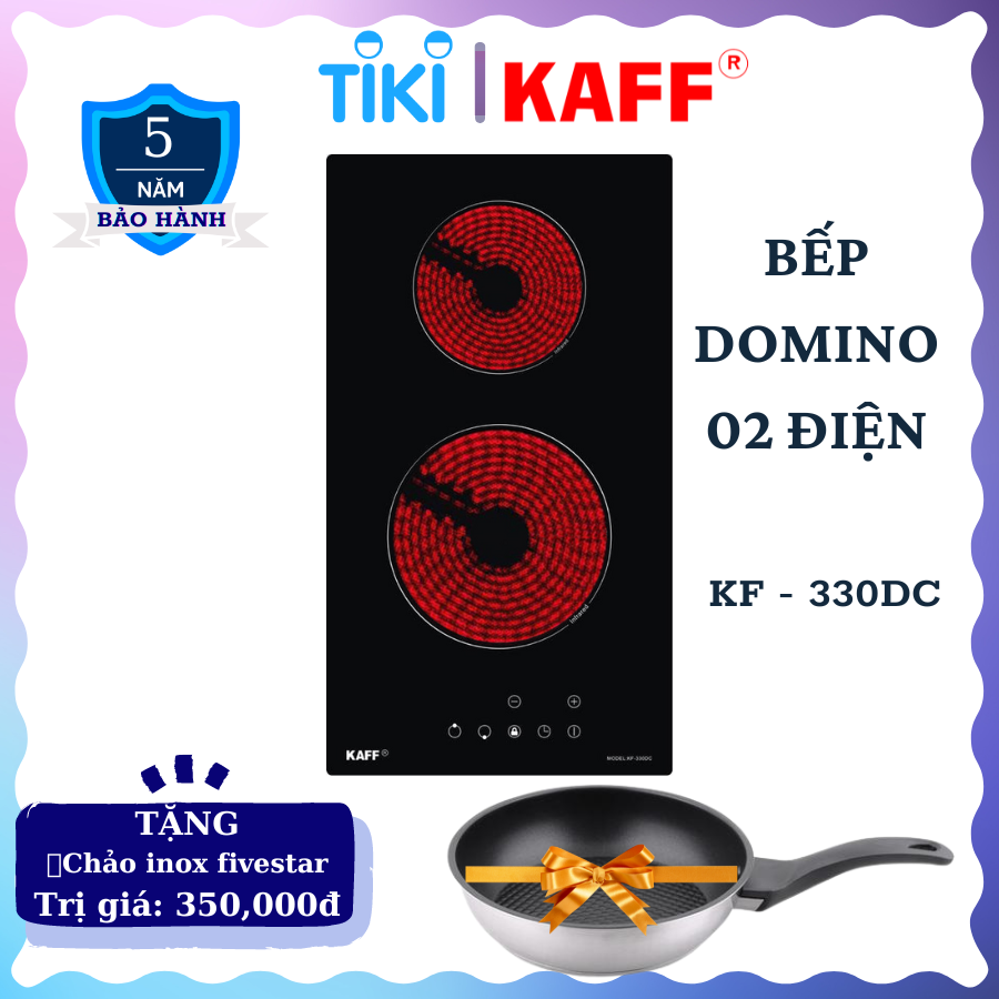 Bếp Domino hồng ngoại đôi nhập khẩu Malaysia KAFF KF-330DC - Hàng chính hãng