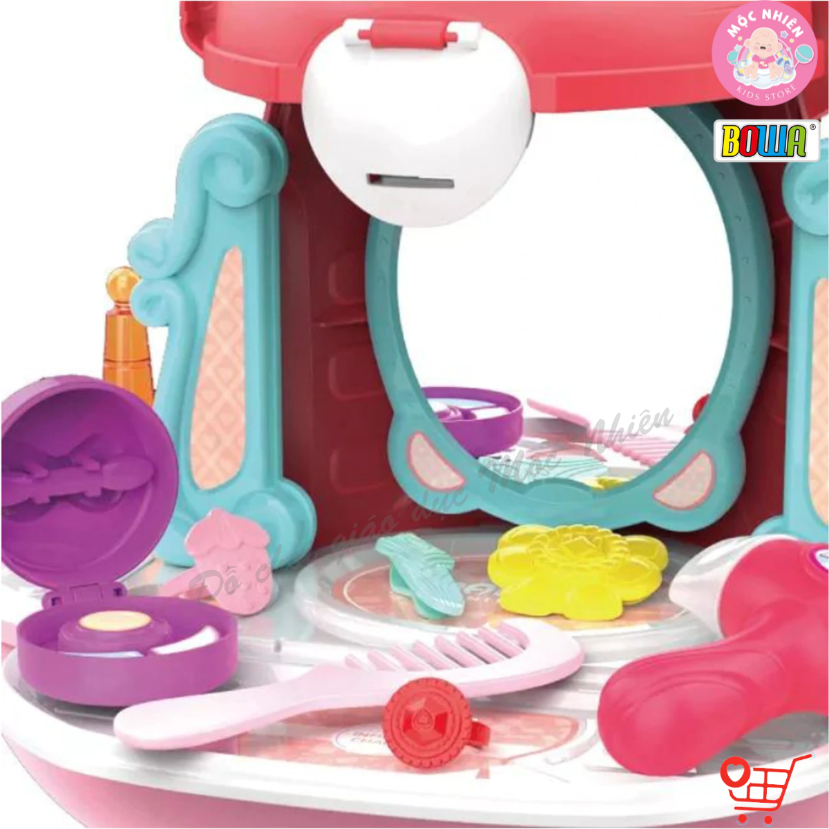 Đồ Chơi Hướng Nghiệp Nhập Vai BOWA 8091 - Máy Bay Trang Điểm 2 trong 1