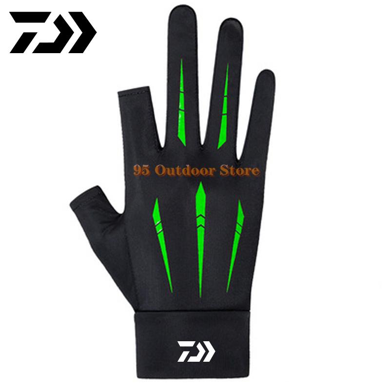 Mới Daiwa Găng Tay Thoáng Ngón Găng Tay Câu Cá Thoáng Khí Săn Bắn Chống Trơn Trượt Cắm Trại Ngoài Trời Đạp Xe Găng Tay Câu Cá