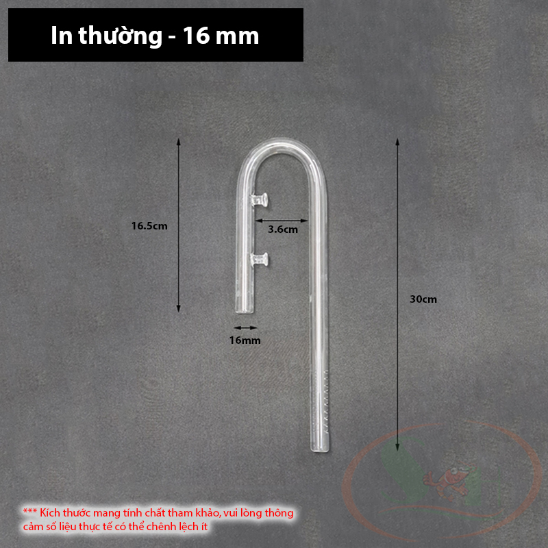 Ống in out thủy tinh mini 10, 12, 16 mm gắn bơm lọc thùng bể cá tép thủy sinh