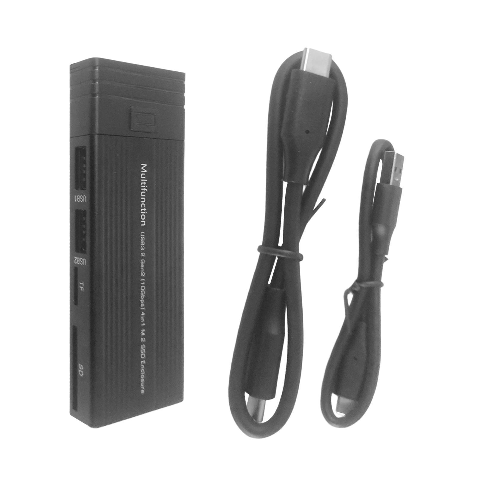 M.2 SSD Enclosure Type C 10 Gbps 6Gbps Compact Adapter for Laptop Black