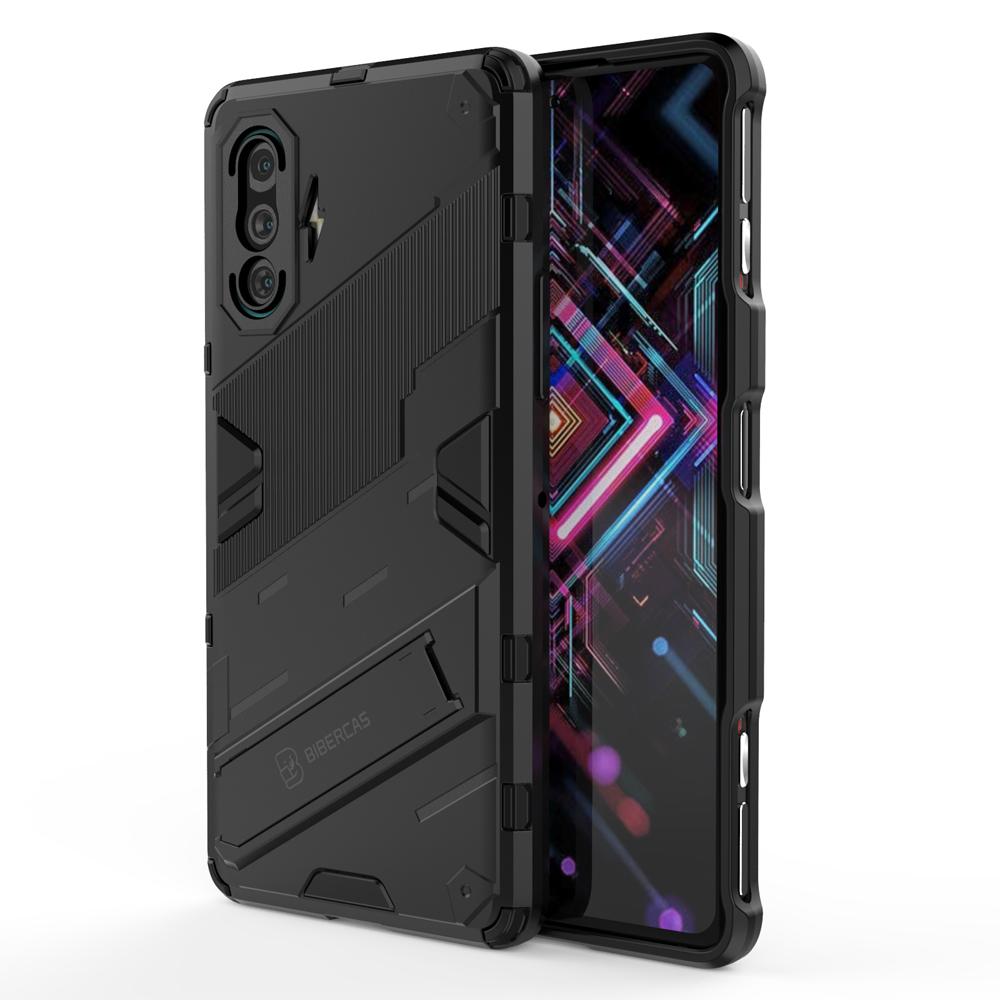 Ốp lưng cho Xiaomi Redmi K40 Gaming Poco F3 GT chống sốc Iron Man PUNK cao cấp kèm giá đỡ