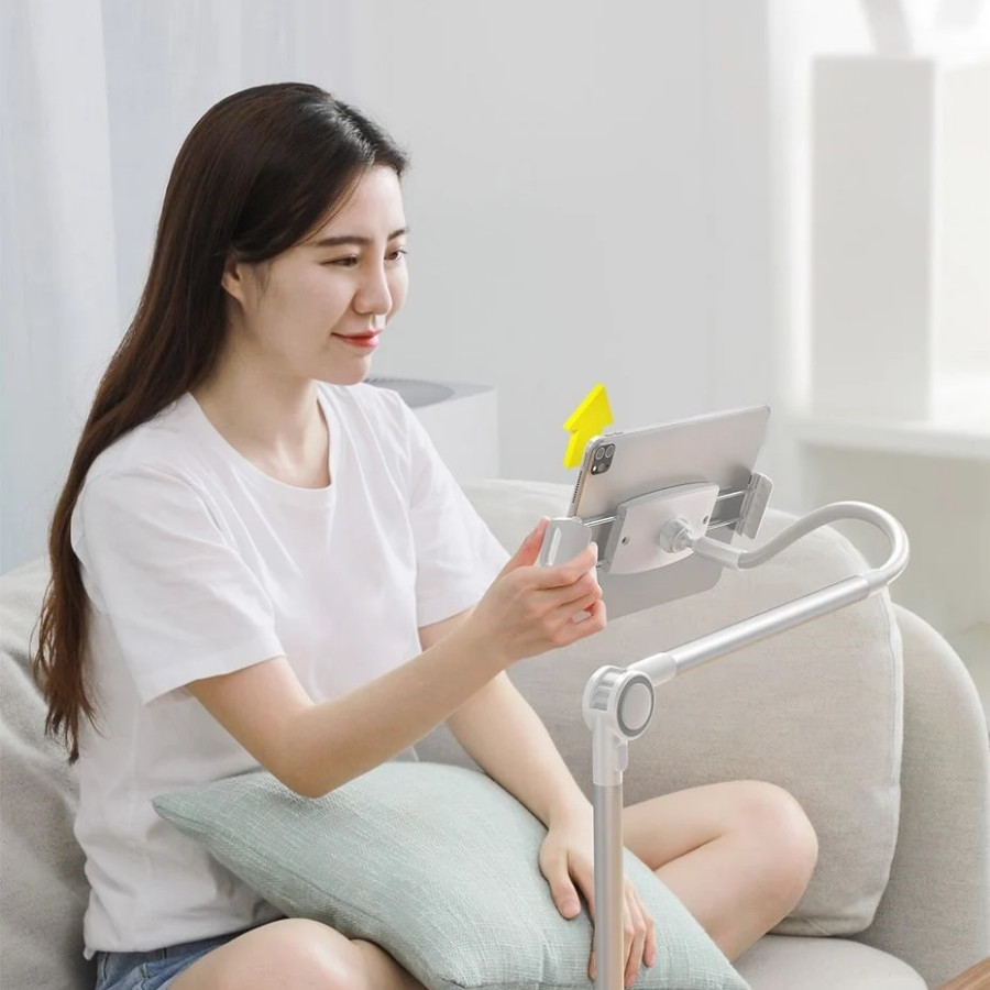 Bộ đế giữ điện thoại chân kẹp dùng cho iPad Baseus Otaku Life Rotary (Adjustment Lazy holder for 4.7 - 12.9 inches Smartphone/ Tablet/ iPad) LV825 [Hàng Chính Hãng