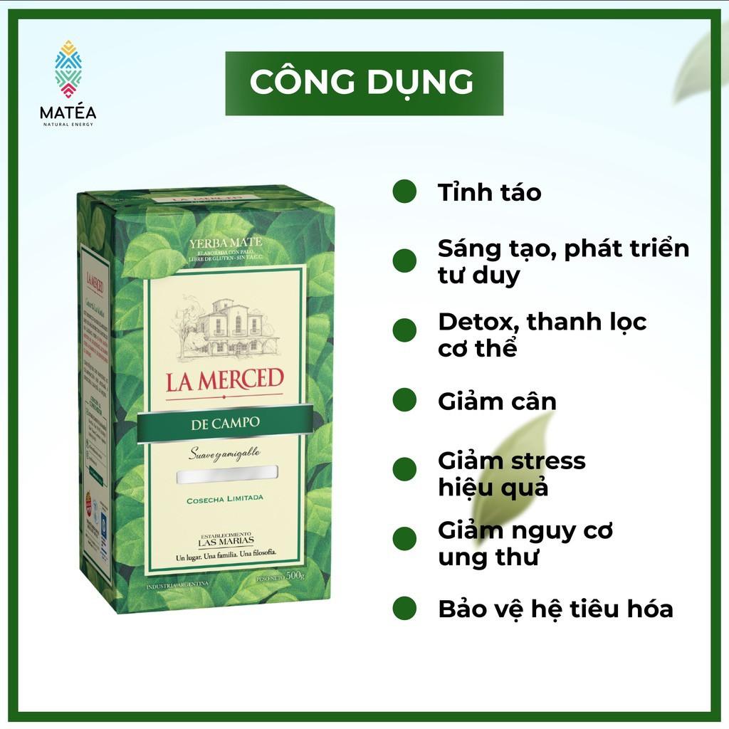 Combo Trà Yerba Mate La Merced De Campo - Tặng 01 Bình Pha Trà - Vị ủ truyền thống 3 năm - Detox, Tỉnh táo, Năng Lượng