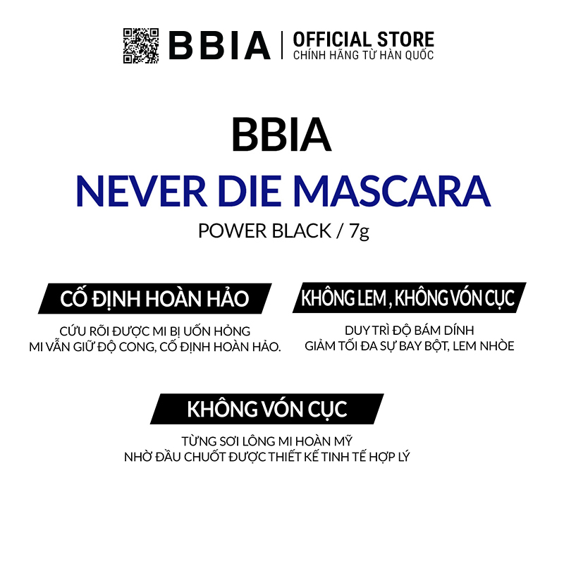 Bbia Never Die Mascara Power Black 7g