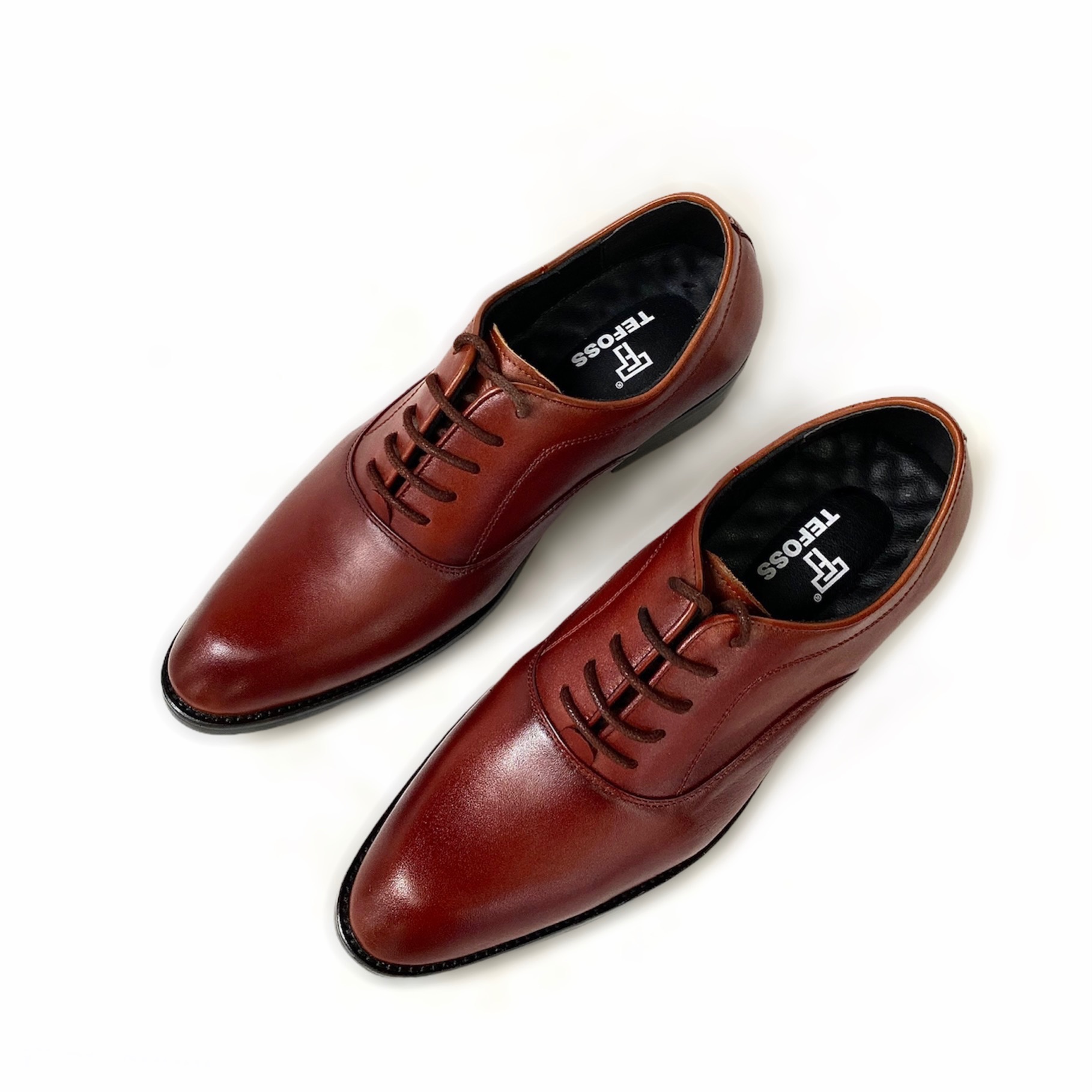 Giày tây oxford TEFOSS HT002 Ver 1 nâu và đen da bò thật cao cấp size 38-44