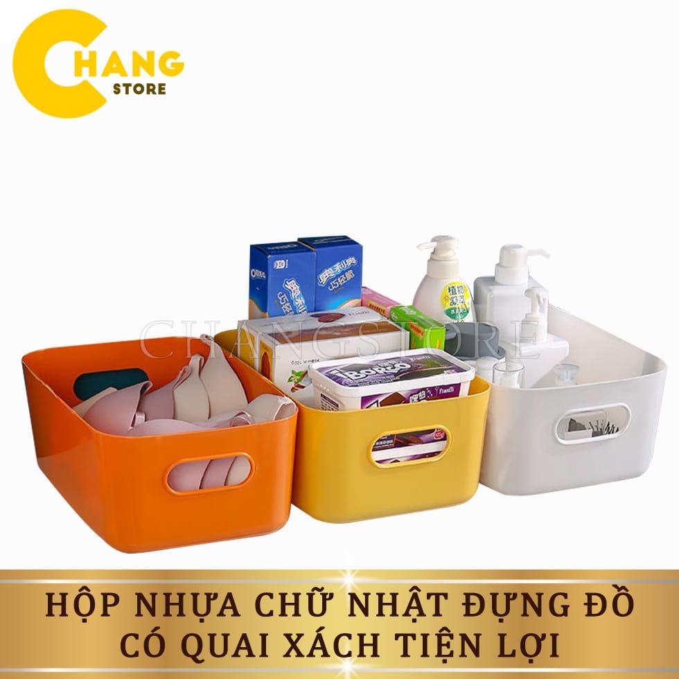 Hộp Đựng Đồ Đa Năng, Khay Nhựa Đựng Đồ Có Quai Sách 2 Bên Màu Ngẫu Nhiên