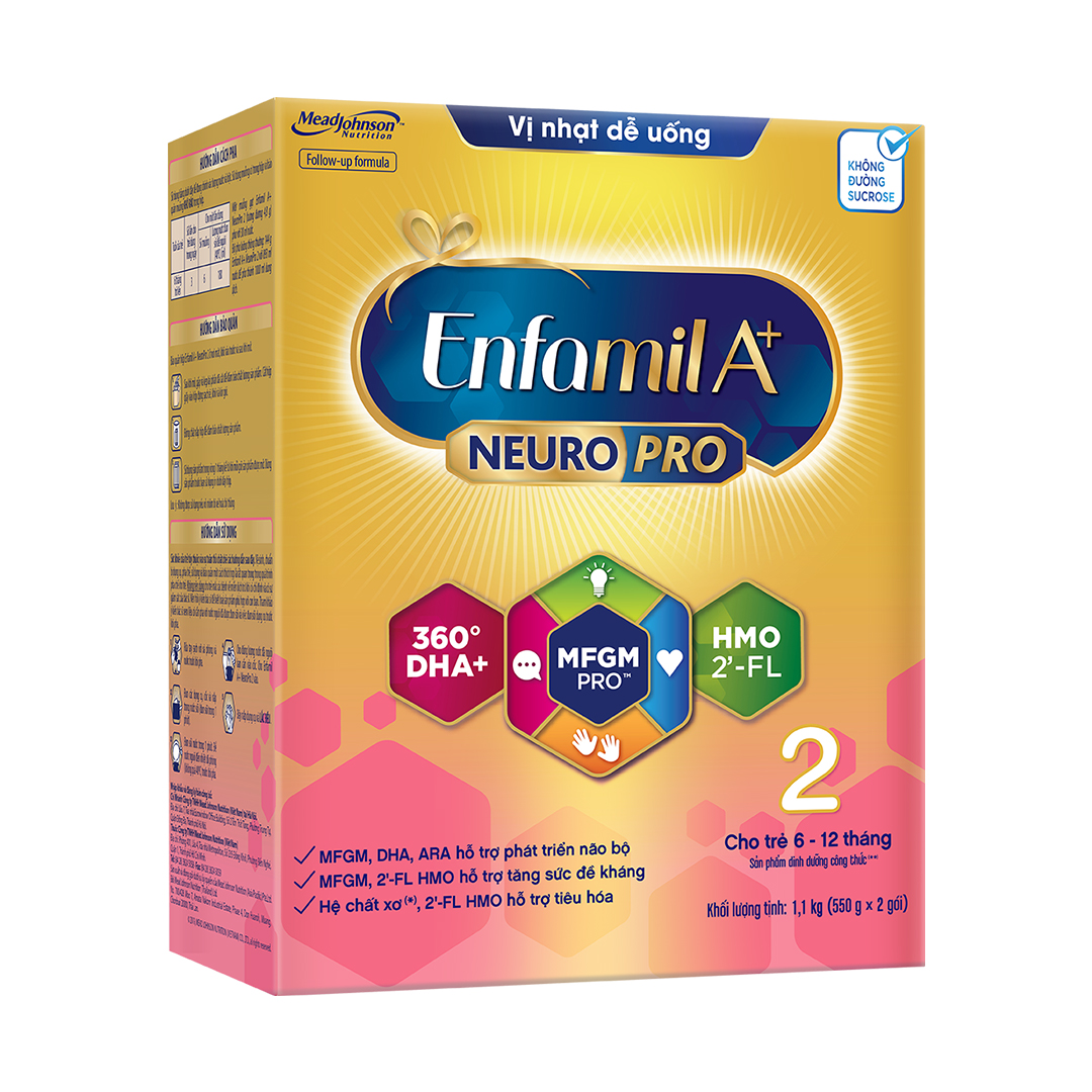 Sữa bột Enfamil A+ NeuroPro 2 với 2’-FL HMO cho trẻ từ 6 –12  tháng tuổi– 1.1kg