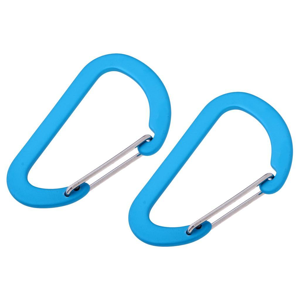 2Pcs Aluminum Alloy Carabiner, D Shape for Hanging Water Bottle,