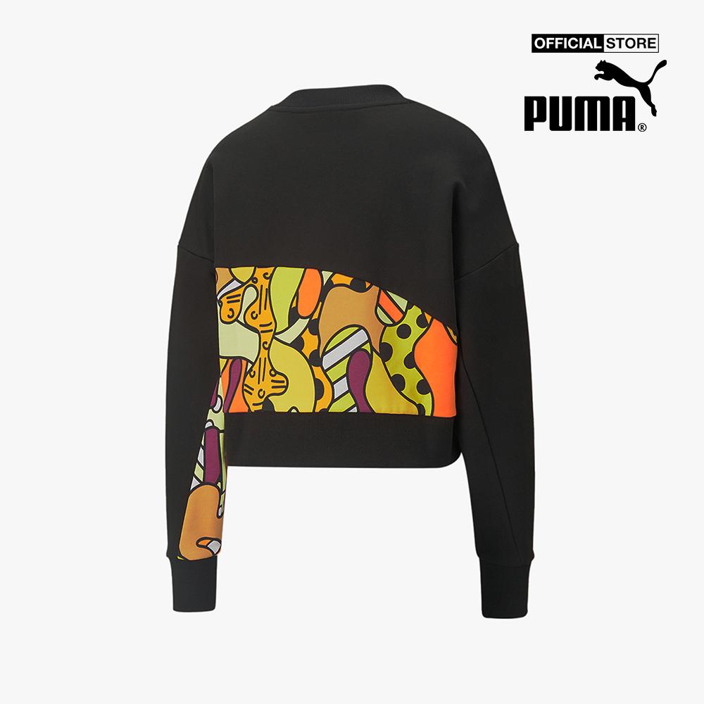 PUMA - Áo sweatshirt nữ cổ tròn dài tay PUMA x BRITTO Printed 532236