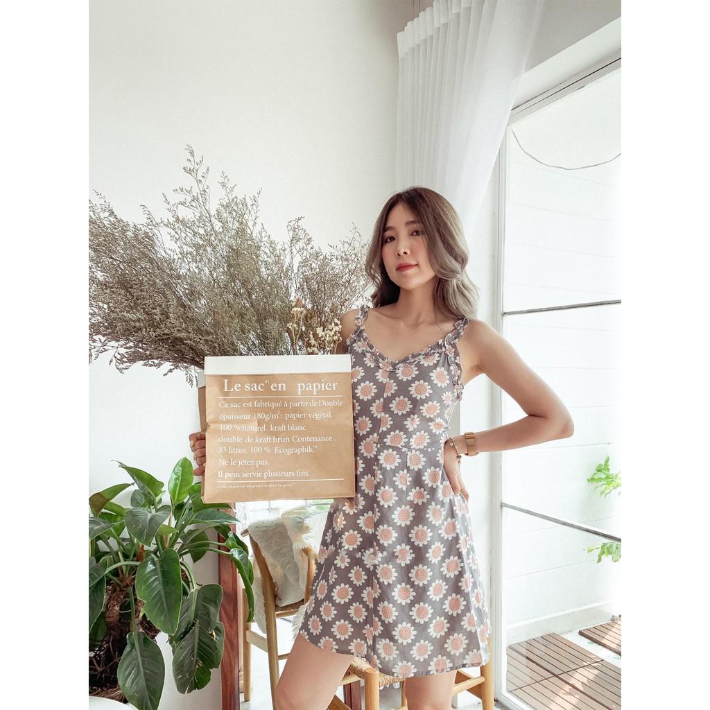 Đầm dây xám hoa cúc Date Dress Gem Clothing SP000457
