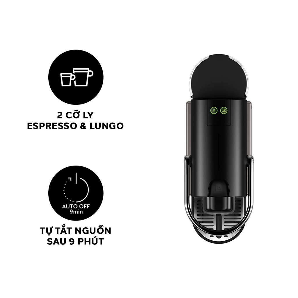 Bộ máy pha cà phê Nespresso Pixie Titan &amp; máy đánh sữa Aeroccino 3 - Hàng chính hãng
