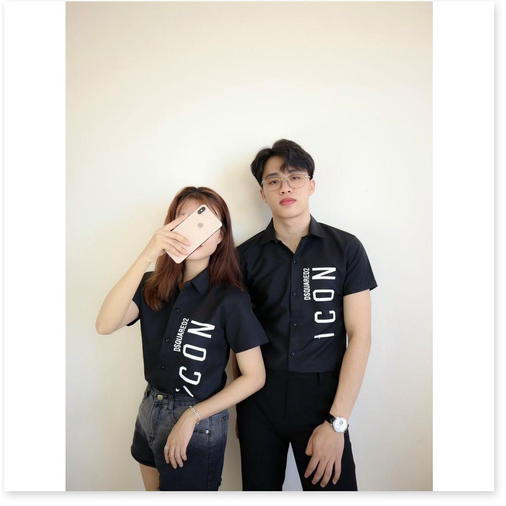 Áo sơ mi in thêu ngăn tay nam nữ cực đẹp , dành cho giới trẻ KME FASHION