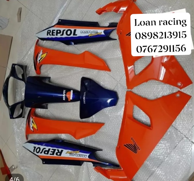 DÀN ÁO  DÀNH CHO XE WAVE REPSOL RS 100 , MÀU CAM XANH