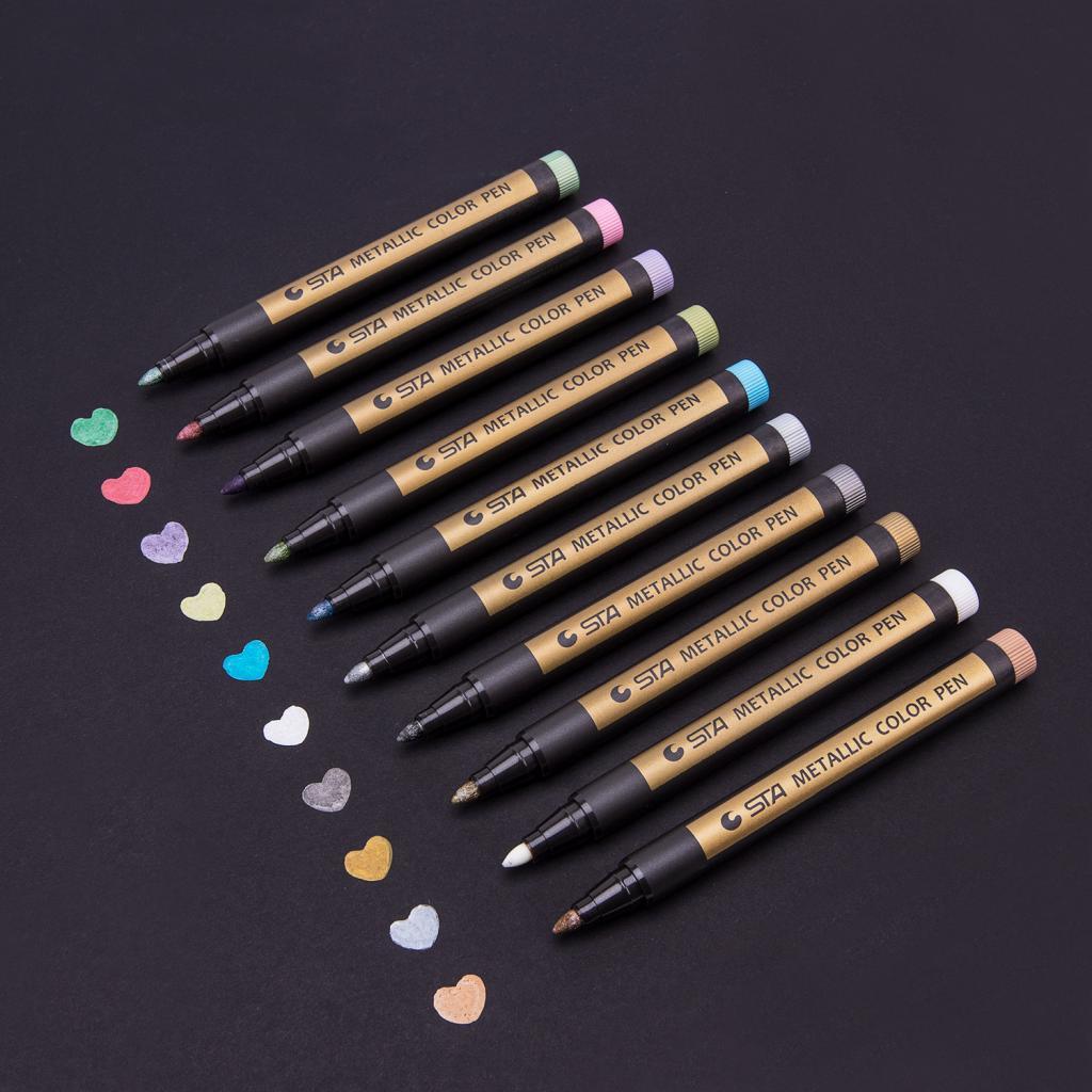 10 Colors Metallic Marker Pen For DIY Painting Drawing Album Card Making