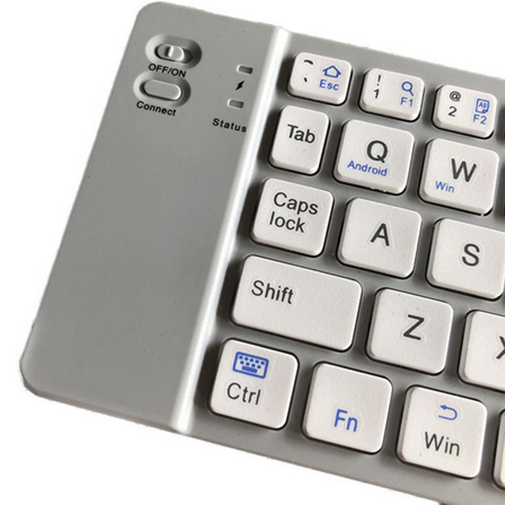 BT Keyboard 67 Keys Slim Thin Mini Foldable Bluetooth Keyboard, Gray