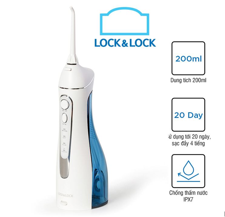 Máy Tăm Nước Không Dây Lock&amp;Lock Cordless Oral Irrigator ENR156BLU