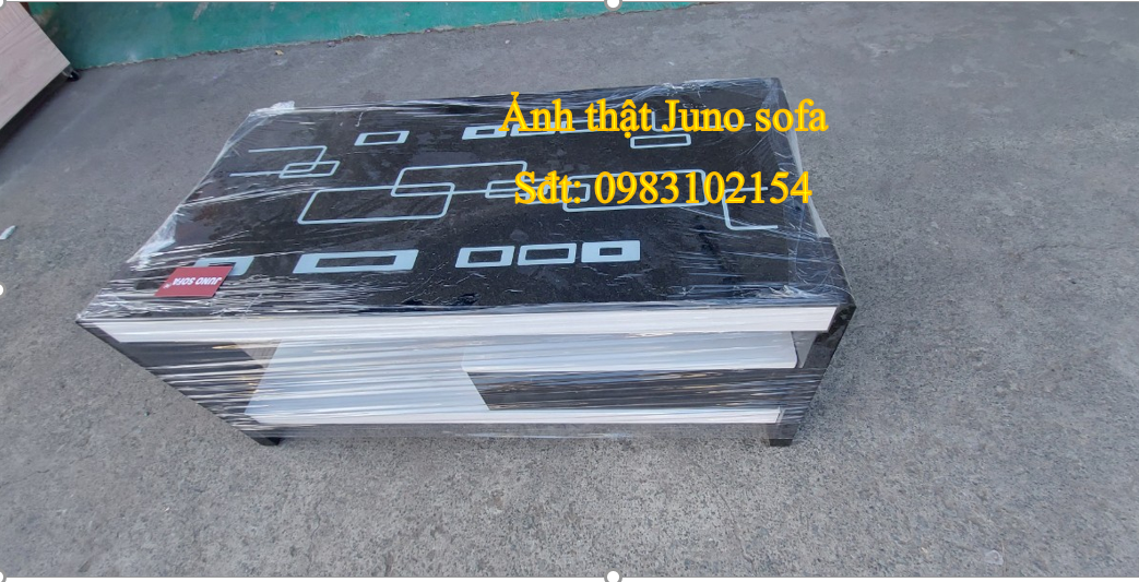 Bàn trà gỗ mặt kính có hộc Juno Sofa 50 x 100 x 45 cm