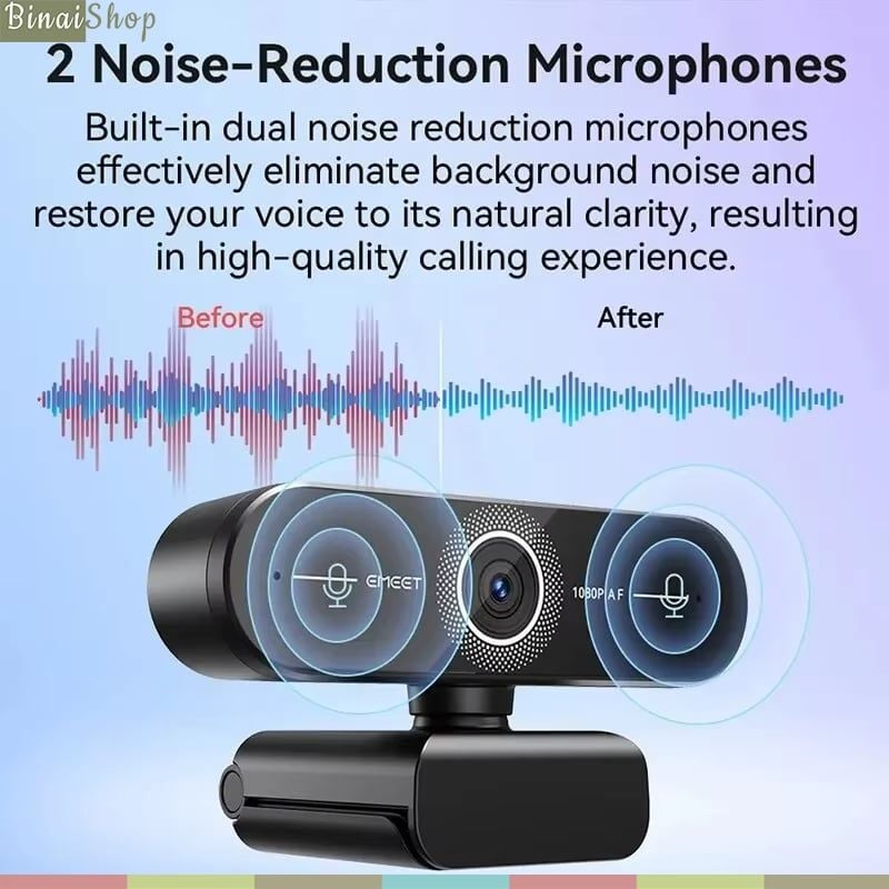 EMEET C60E / C60E Dual – Webcam Ultra HD 4K, PDAF Lấy Nét Siêu Nhanh, Mic Khử Ồn Dành Cho Học Online, Livestream Chuyên Nghiệp - Hàng chính hãng