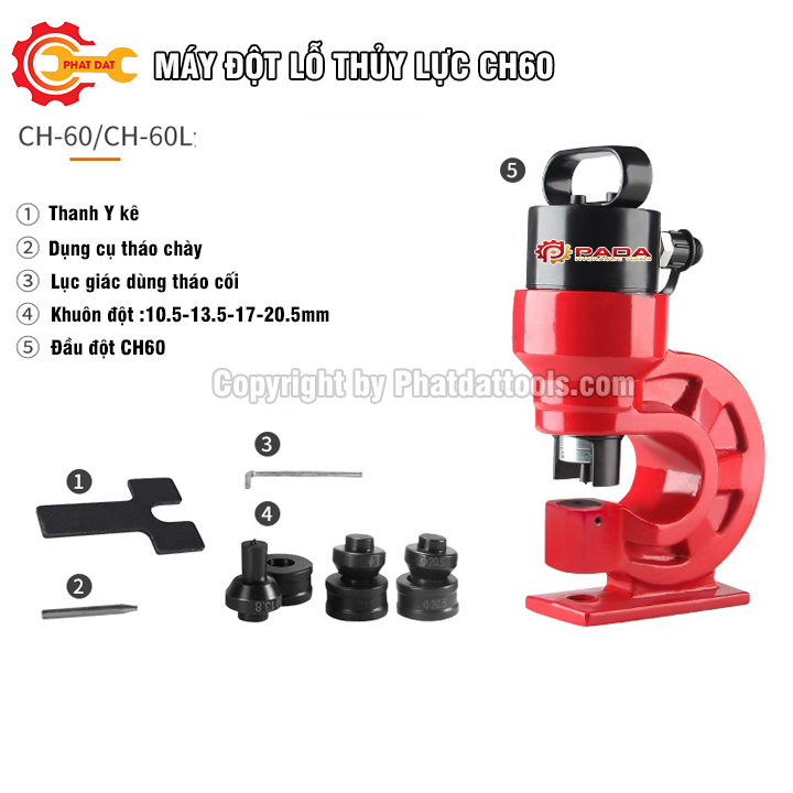 Đầu đột lỗ thủy lực PADA CH60