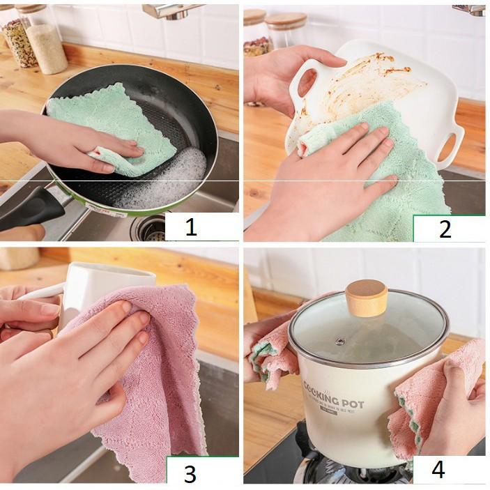 Combo 10 khăn lau đa năng 2 mặt siêu thấm