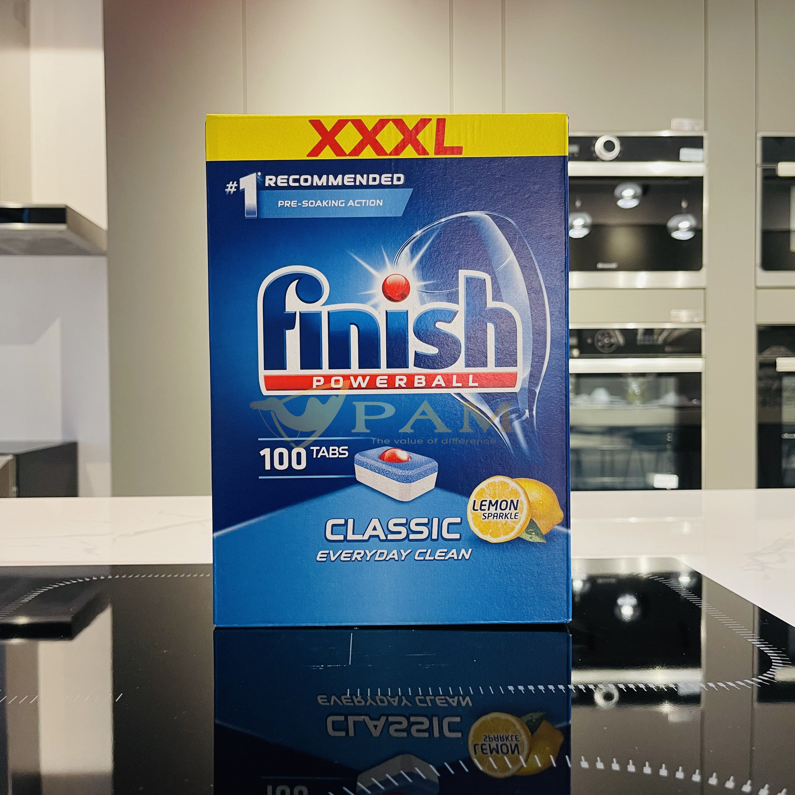 Combo Viên rửa bát Finish Classic 100 viên hương chanh + Muối Finish 4kg + Nước làm bóng Finish 750ml