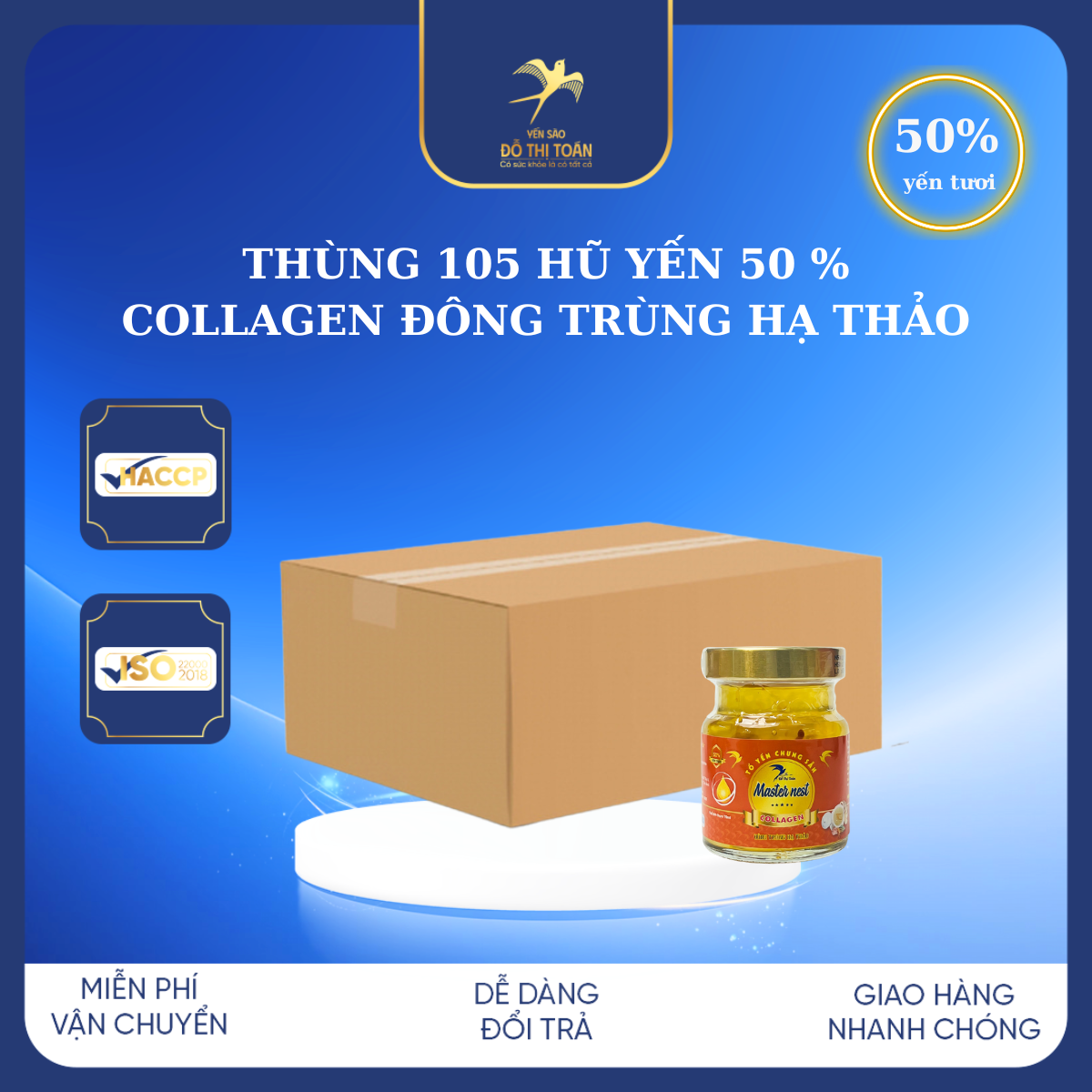 [DTT] 105 hũ Yến Collagen 50% Yến Chưng Chọn Vị - Yến sào Đỗ Thị Toán