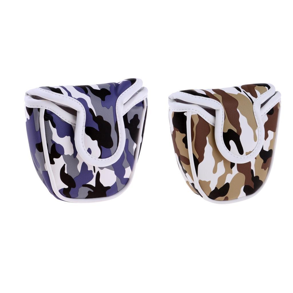 2Pcs Replacement Golf Mallet Putter Head Cover Headcover With Magnetic Closure