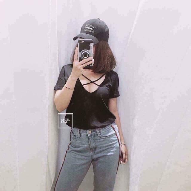 Áo Body Tay Ngắn Chéo X