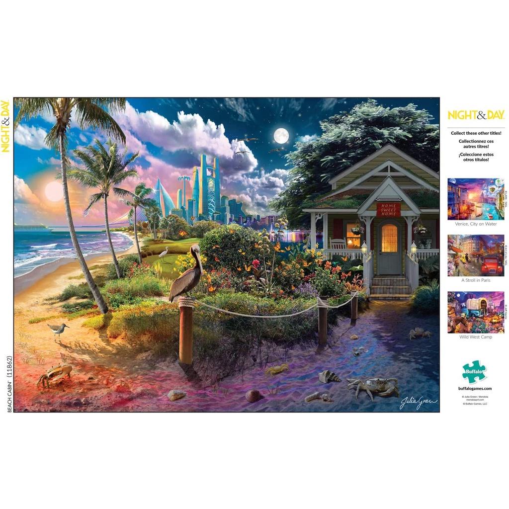 TRANH GHÉP PUZZLE 1000 MẢNH Buffalo Games - Beach Cabin, American National Parks, Golden Gate Bridge, Raffles Lighthouse