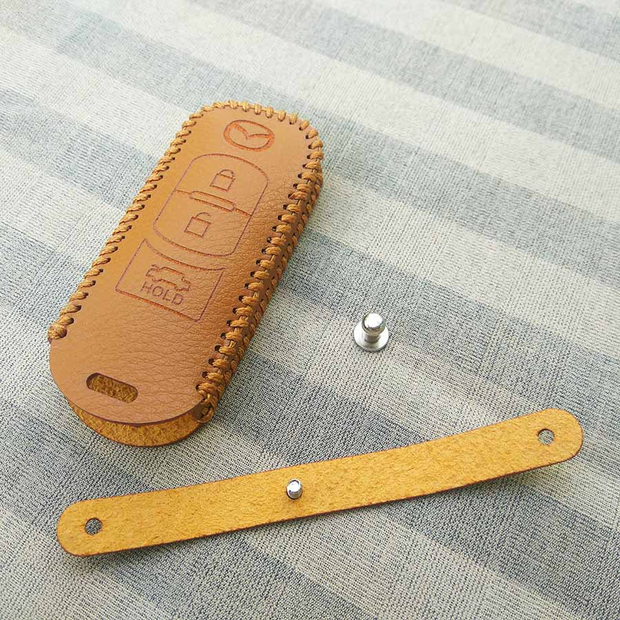 Bao da 3 nút chìa khóa smartkey xe hơi Mazda