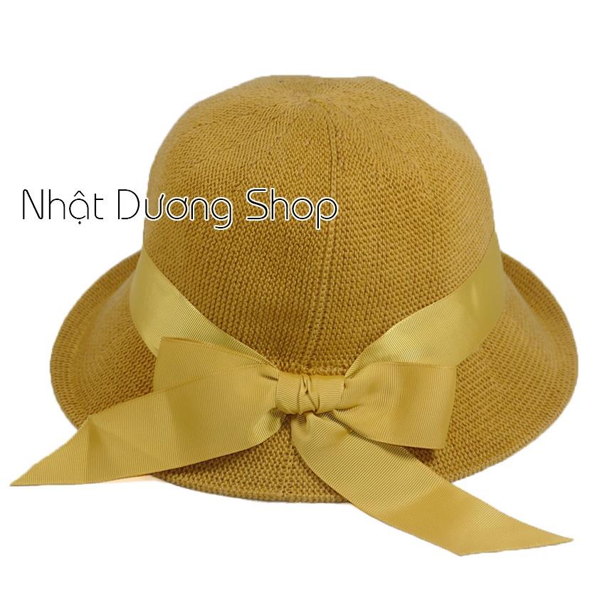 Nón bo nữ vành nhỏ siêu dễ thương -Gồm 2 màu:Vàng và đen nón phù hợp cho các bạn đi chơi hoặc du lịch