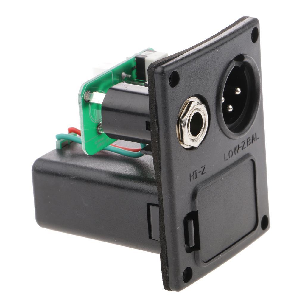 9V Guitar Bass EQ Pickup Battery Box Case w/ Circuit Black