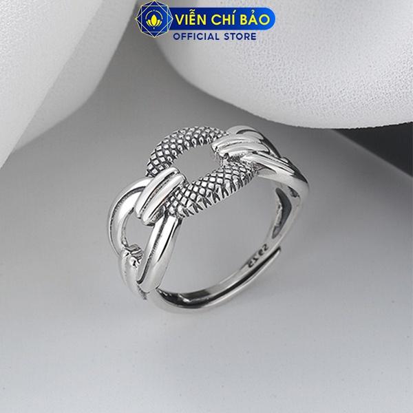 Nhẫn bạc nữ xích trơn bản to chất liệu bạc S925 trẻ trung cá tính Viễn Chí Bảo N000430