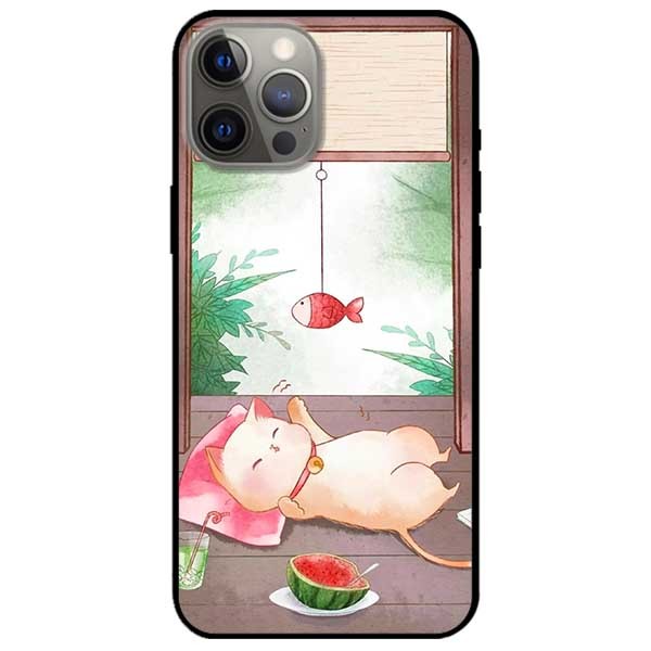 Ốp lưng dành cho Iphone 12 Promax mẫu Mèo Và Điện Thoại