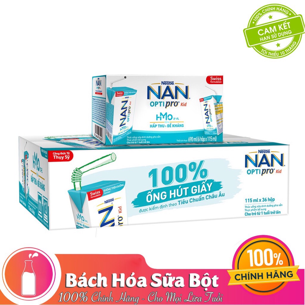 Thùng 36 Hộp Nestlé NAN OPTIPRO Kid Hộp Pha Sẵn (36x115ml)