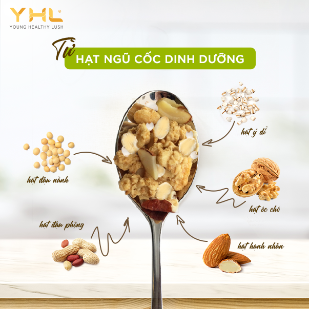 Bột ngũ cốc YHL hỗ trợ bổ sung dưỡng chất cần thiết và cung cấp năng lượng cho cơ thể 50 gói/ hộp Hàn Quốc