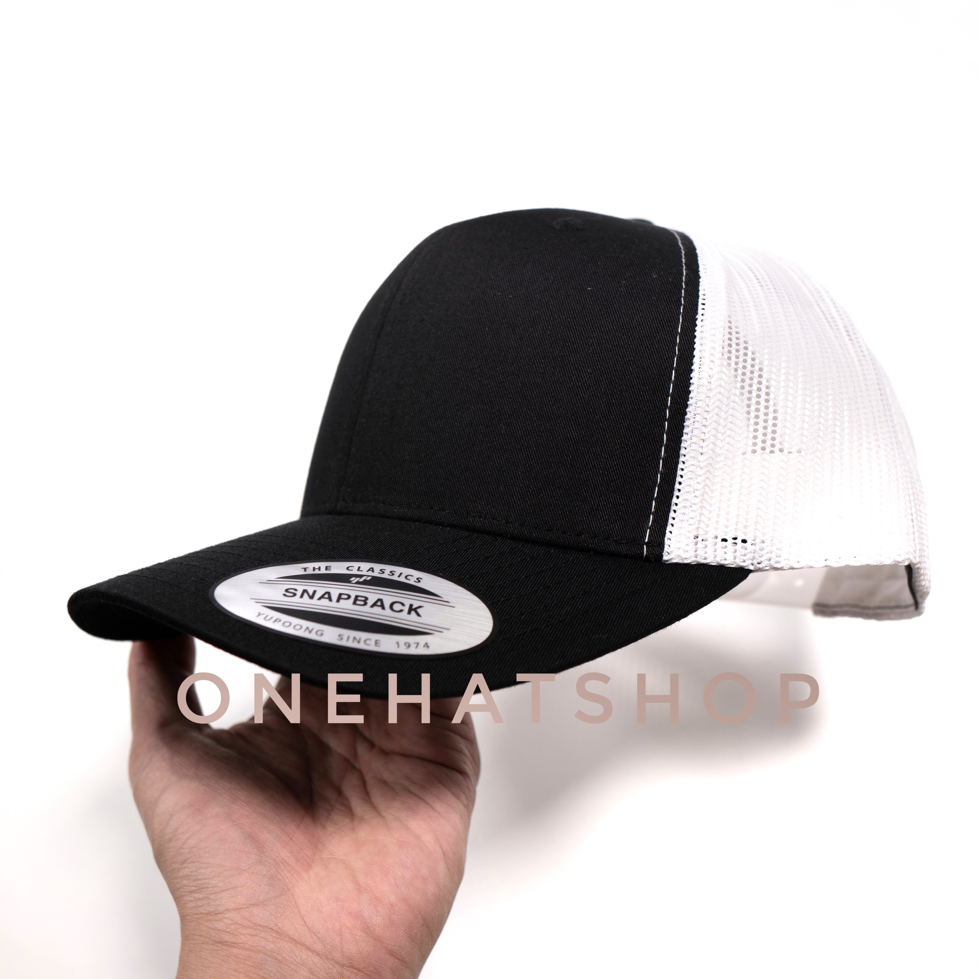 Nón kết vải đen lưới trắng fom Baseball cap