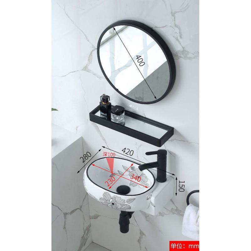 Bộ chậu lavabo treo tường mini cực xinh