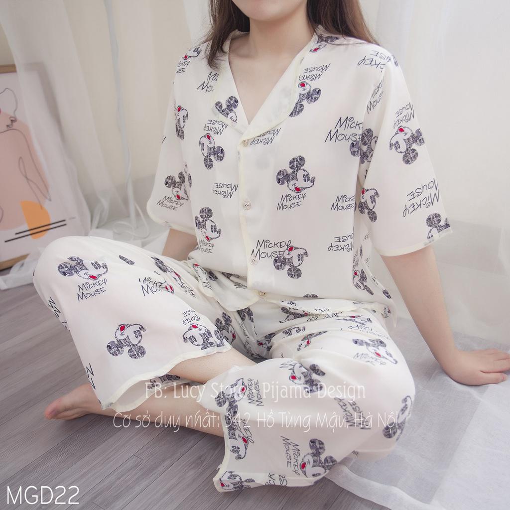 Đồ Bộ Mặc Nhà, Pijama Nữ, Bộ Ngủ Nữ Dễ Thương Chất Lụa Mát