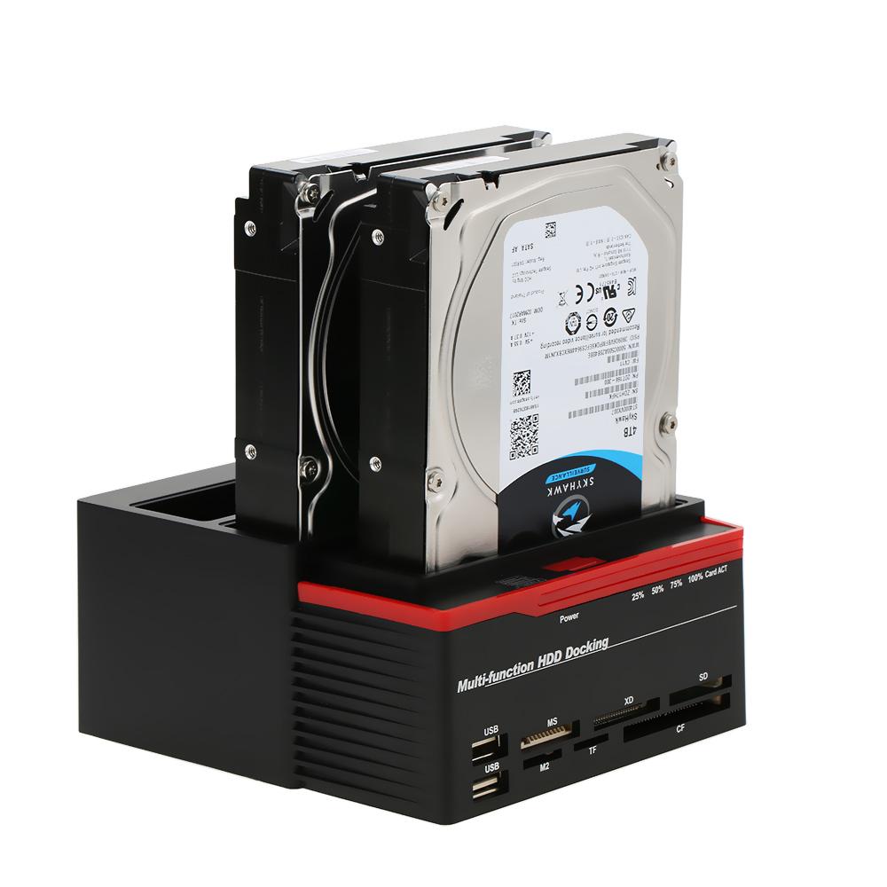 Đế đĩa cứng Đa chức năng 2,5 / 3,5 "IDE & SATA USB 3.0 Ổ cứng HDD Ổ cắm ba-ngăn