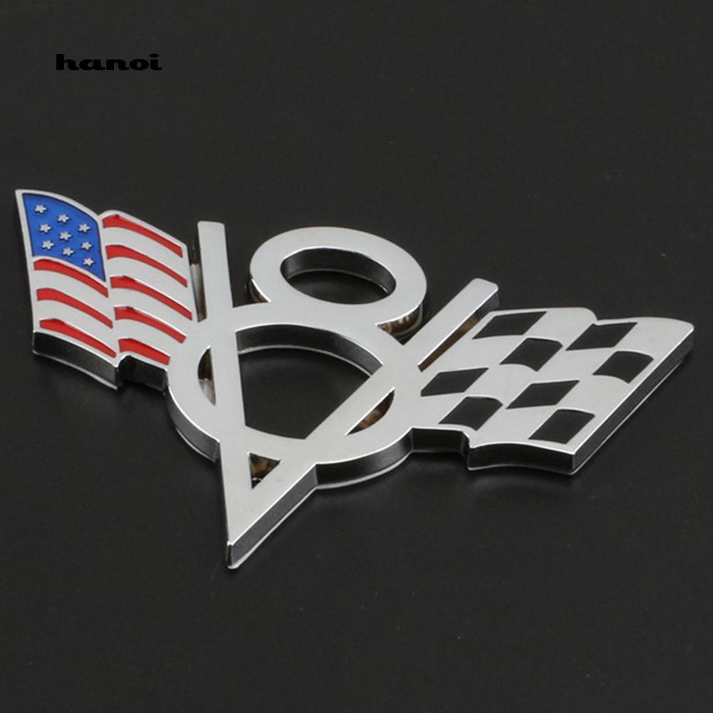 Miếng dán logo cờ Mỹ chuyên dụng cho xe hơi Ford Chevrolet