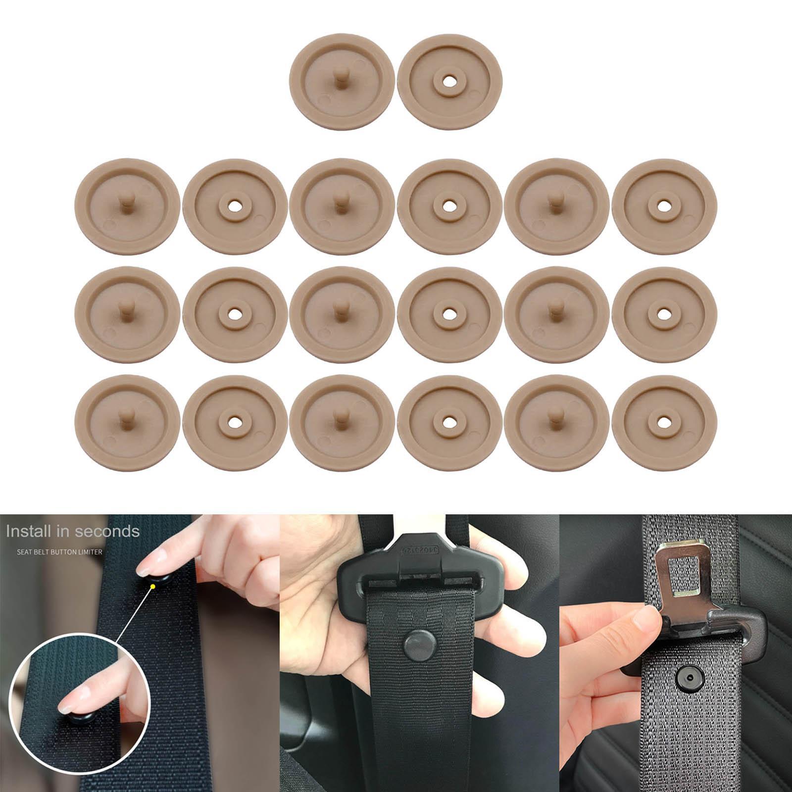Seat Belt Stop Buttons Prevent Seat Belt Buckle from Sliding Down Belt