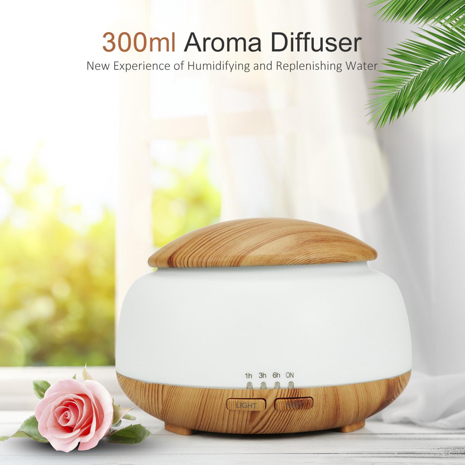 Máy khuếch tán tinh dầu 300mL máy phun sương tạo độ ẩm có đèn , điều khiển từ xa