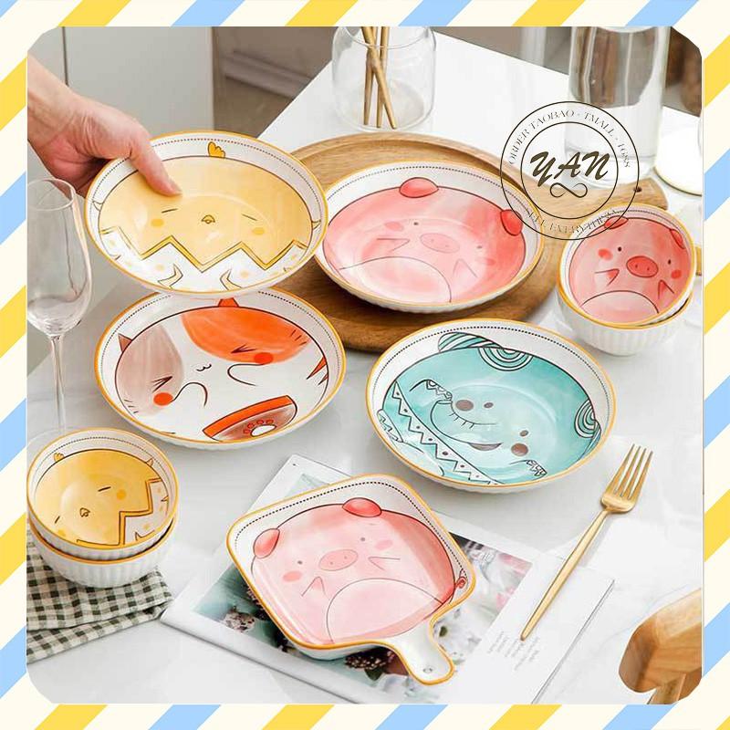 [Chọn Lẻ] Bộ bát đĩa sứ Tableware ngộ nghĩnh cute chén dĩa decor bằng sứ men đẹp - bonbonshop