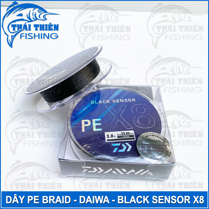 Dây PE Lure X8 Daiwa Black Sensor Thế Hệ Mới Màu Đen Cuộn 150m